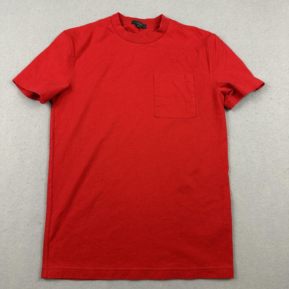 J.Crew Shirt Mens XS Red Solid Short Sleeve Pocket Tee T-Shirt Cotton Casual Top